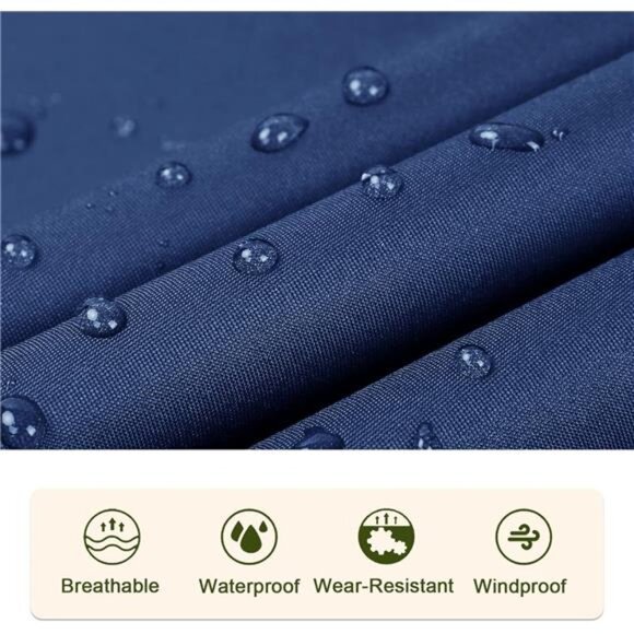 Rain Poncho Jacket Coat Hooded for Adults with Pockets - Picture 5 of 7